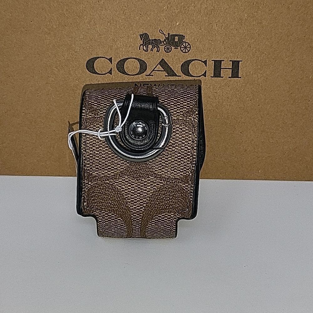 COACH Leather Earbud Airpod 1 & 2 Gen Case - Picture 2 of 2